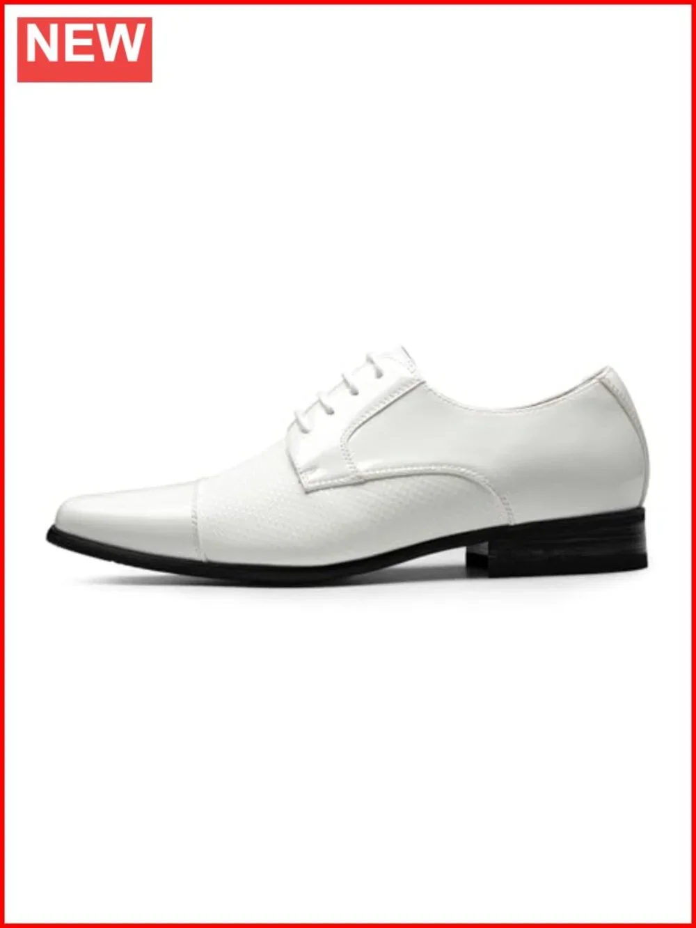 Patent Vegan Leather Men's Oxford Dress Shoes Lace-up Formal